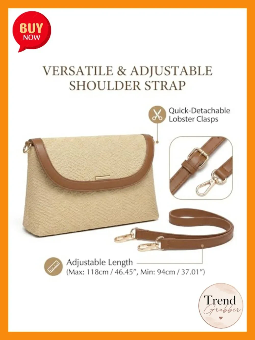 Woven Raffia Straw Tote with PU Handle, Boho Beach Shoulder Bag